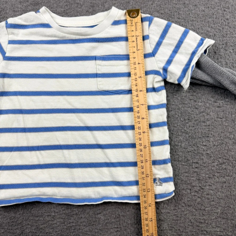 BabyGap Toddler Boys 3Y Blue White‎ Striped Layered Look Long Sleeve T-Shirt